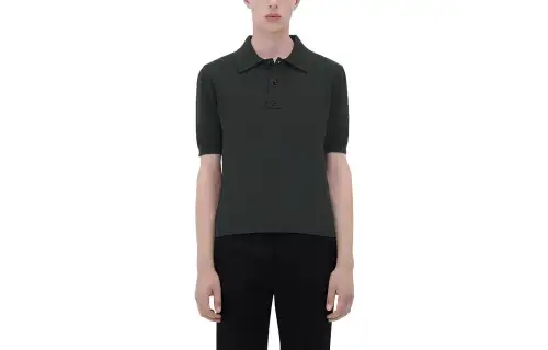 Bottega Veneta SS23 Polo Shirt Men's Charcoal Gray