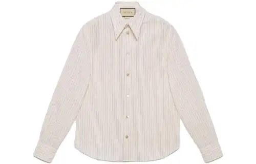 GUCCI Shirts Men's Ecru Pointed Collar Moderate Other