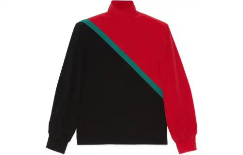 GUCCI High Neck Color Blocked Shirt