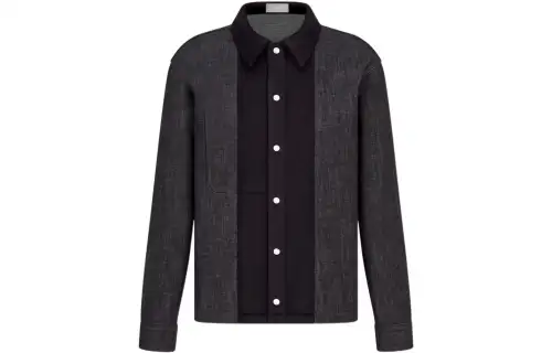 DIOR Shirts Men's Black Pointed Collar Moderate Other