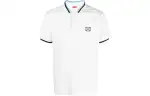 KENZO Polo Shirts Men's White Polo Collar Moderate Straight Fit