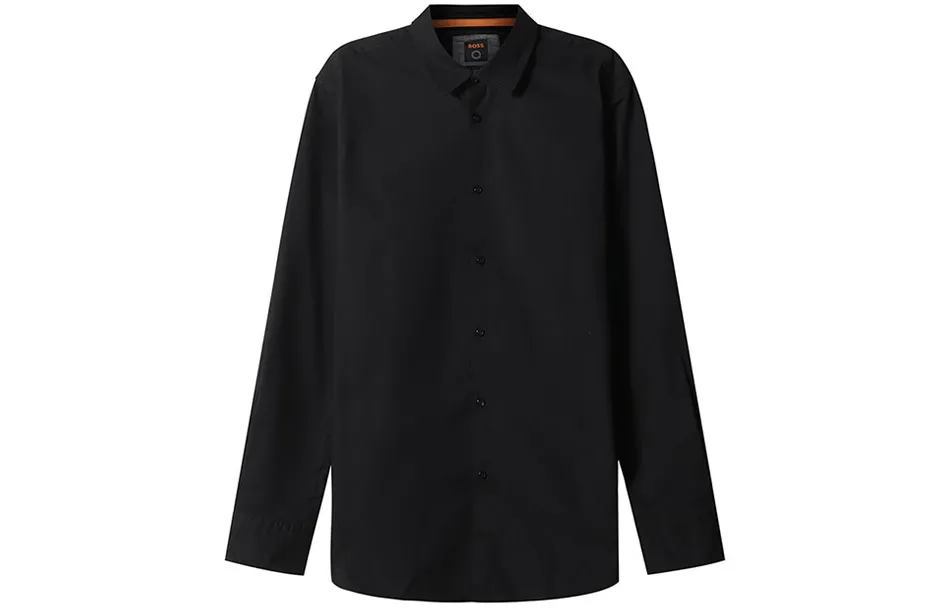 HUGO BOSS Shirts Men's Black Lapel Moderate Shirt