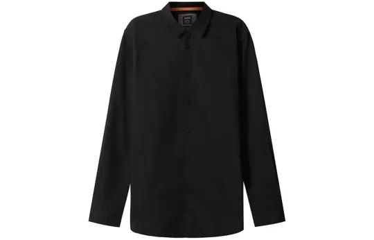 HUGO BOSS Shirts Men's Black Lapel Moderate Shirt