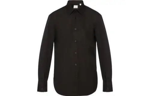 Burberry Shirts Men's Black Lapel Moderate Other
