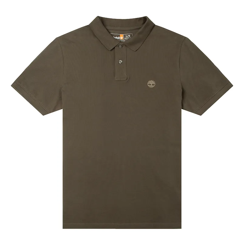 Timberland SS25 Polo Shirt Men's Dark Olive Green