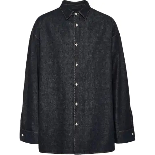 PRADA Enamel-triangle-logo Denim Shirt