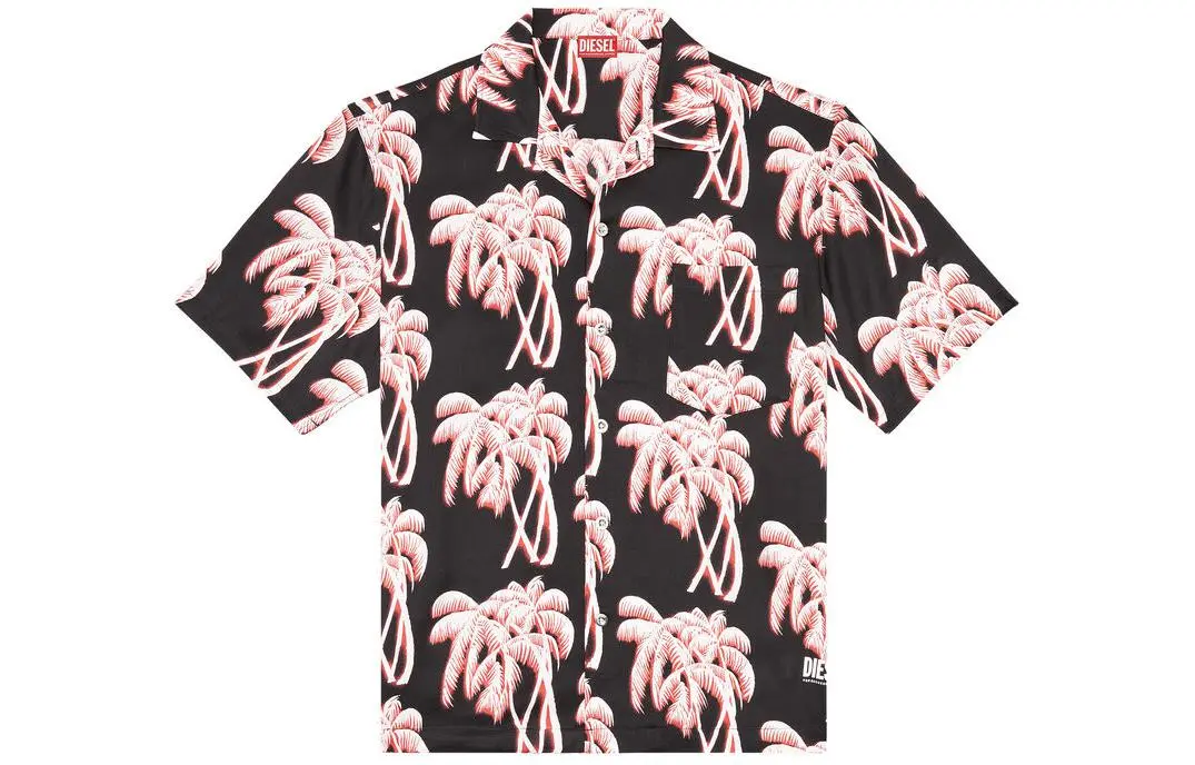 DIESEL Bmowt Adrian Palm Tree Printed Buttoned Shirt