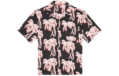 DIESEL Bmowt Adrian Palm Tree Printed Buttoned Shirt