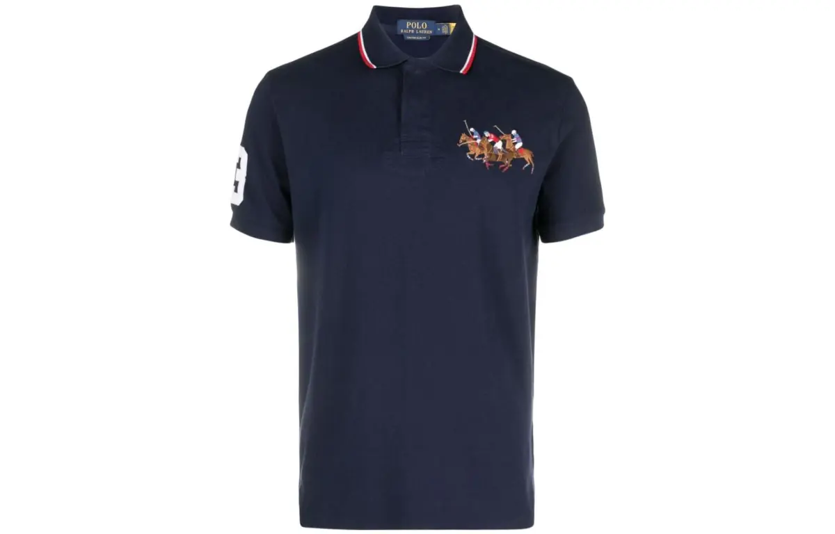 Polo Ralph Lauren SS23 Polo Shirt Custom Slim Fit Men's Marine Blue