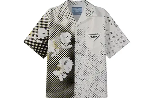 PRADA Shirts Men's White Cuban Collar Moderate Other