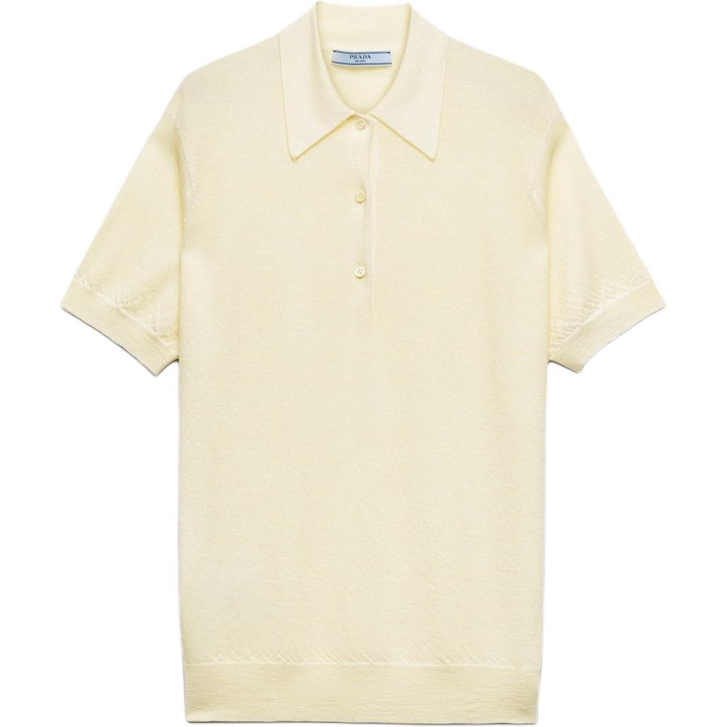 PRADA SS25 Polo Shirt Unisex Cream