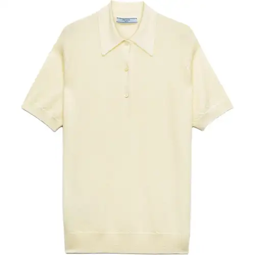 PRADA SS25 Polo Shirt Unisex Cream