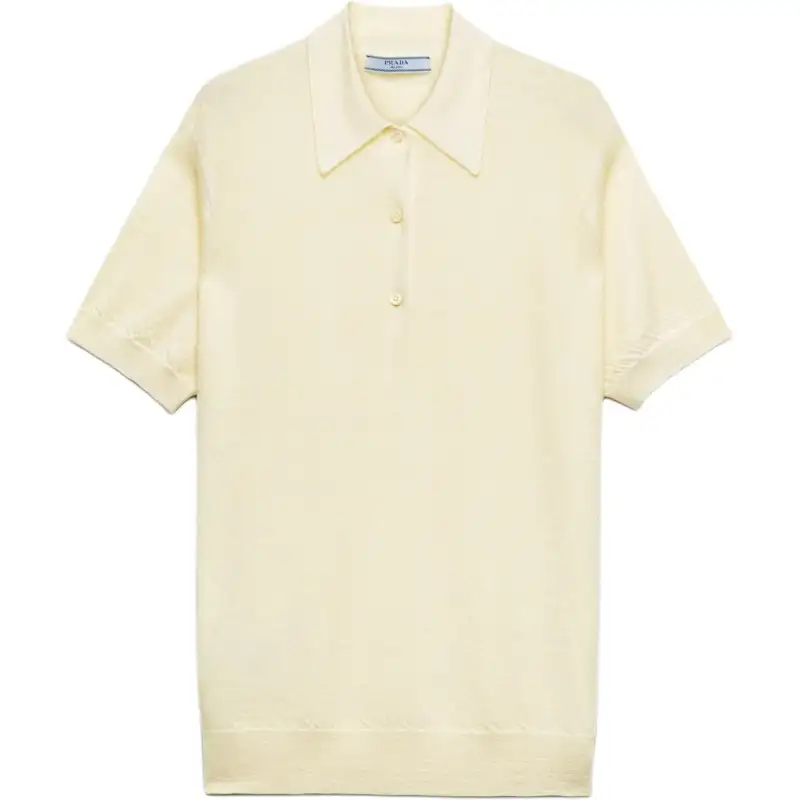 PRADA SS25 Polo Shirt Unisex Cream