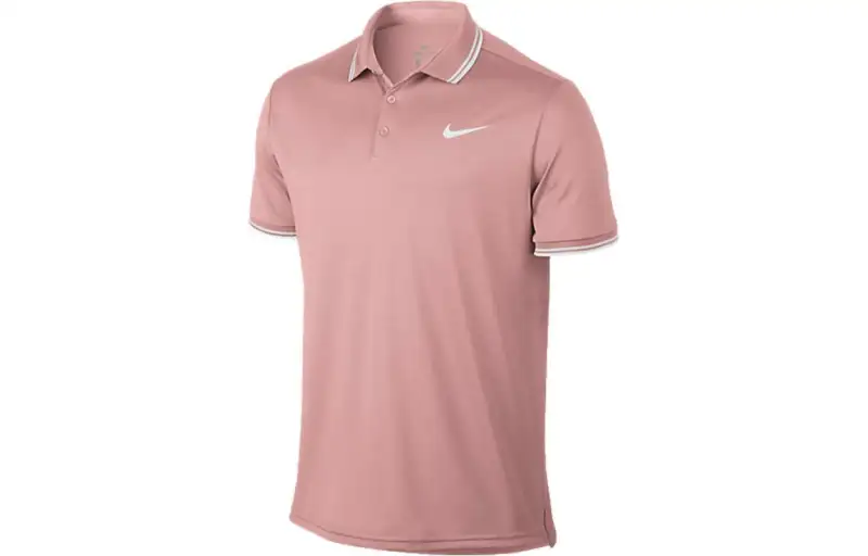 Nike Polo Shirts Men's Pink Polo Collar Moderate Straight Fit