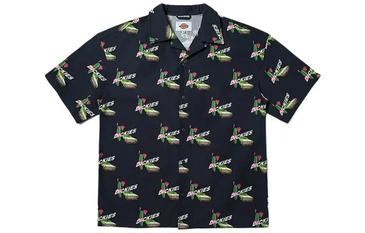 Dickies Shirts Unisex Marine Blue Pointed Collar Moderate Other