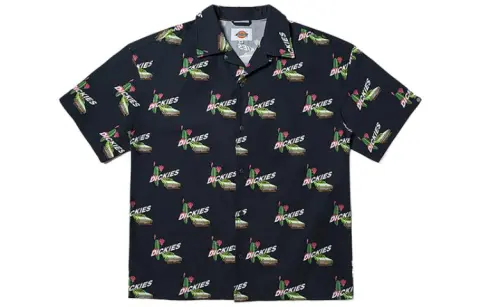 Dickies Shirts Unisex Marine Blue Pointed Collar Moderate Other