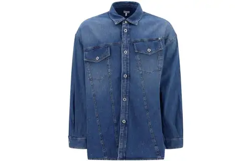 LOEWE Slanted Washed Denim Overshirt