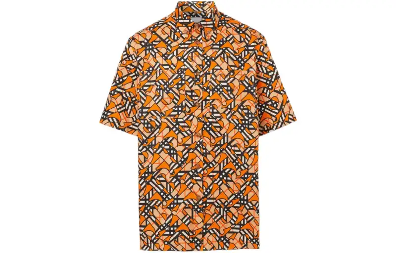 Burberry Shirts Men's Orange Lapel Moderate
