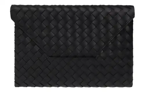 Bottega Veneta Lambskin Clutch Women's Dark Green