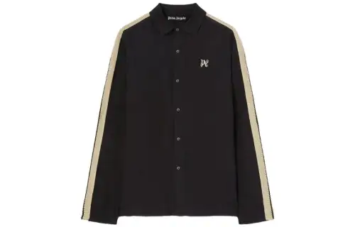 Palm Angels Pa Monogram-print linen shirt