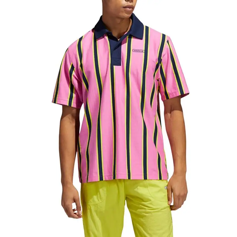 Adidas Originals Polo Shirt Men's Bright Pink/Yellow/Marine Blue