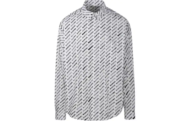 Balenciaga Allover Logo Printed Long Sleeved Shirt