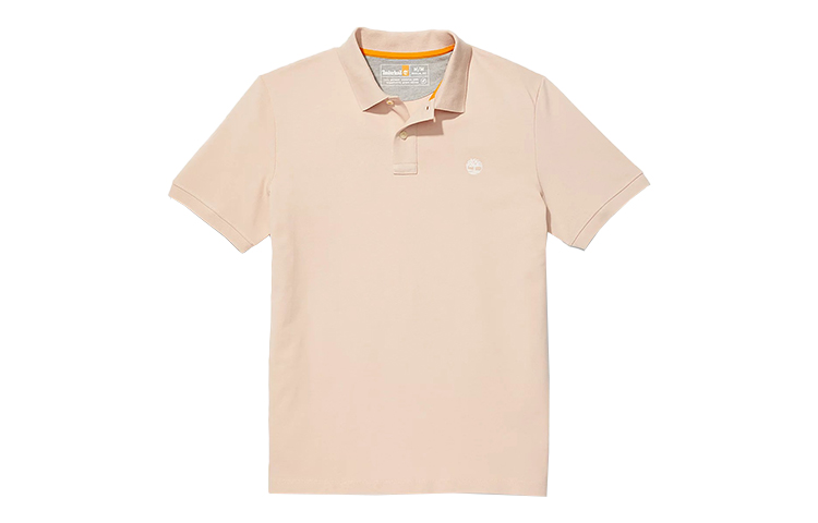 Timberland Polo Shirts Men's Light Pink Polo Collar Moderate Straight Fit