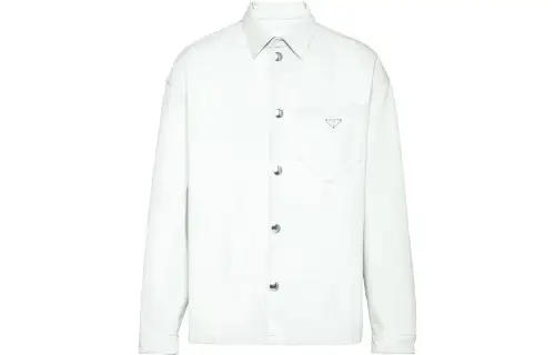 PRADA Shirts Men's White Lapel Moderate