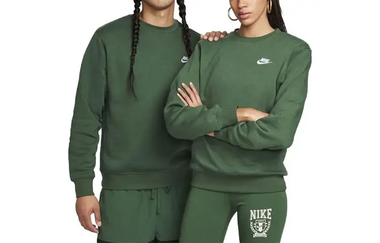 Nike Sweatshirts Unisex Green Crew Neck Moderate Regular