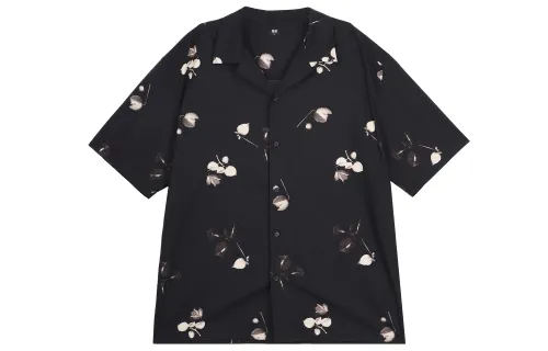UNIQLO Shirts Unisex Black Lapel Moderate Shirt