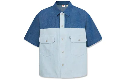 Levis Shirts Men's Blue Pointed Collar Moderate Other