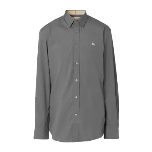 Burberry Shirts Men's Gray Lapel Moderate Other