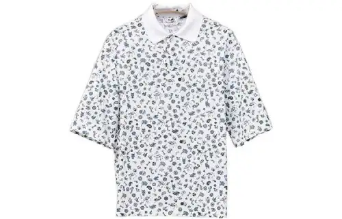 HERMES Shirts Men's White Lapel Moderate