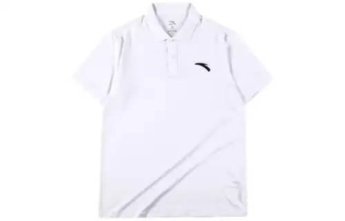 ANTA Polo Shirts Men's White Crew Neck Thin Straight Fit