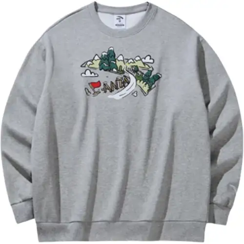 Anta Lifestyle Collection Sports Lifestyle Collection Sweatshirt Unisex Gray Heather Gray