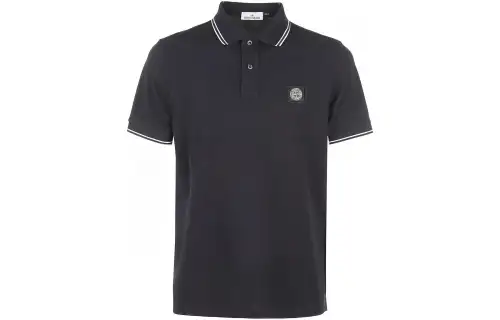 STONE ISLAND Logo Patch Short Sleeved Polo Shirt