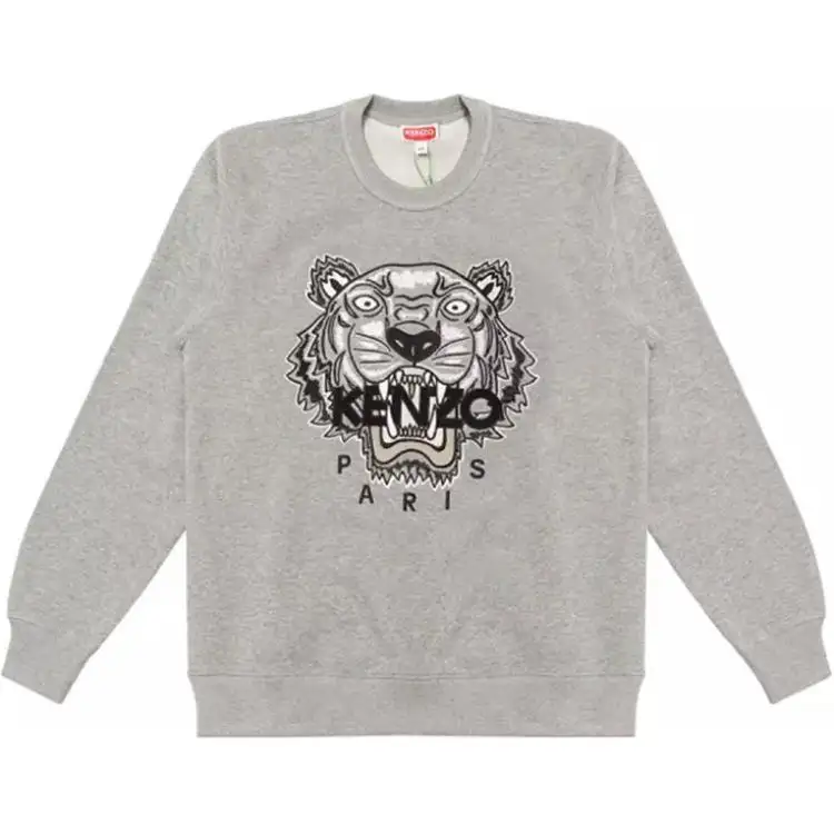 KENZO Sweatshirts Men's Gray Crew Neck Moderate Regular