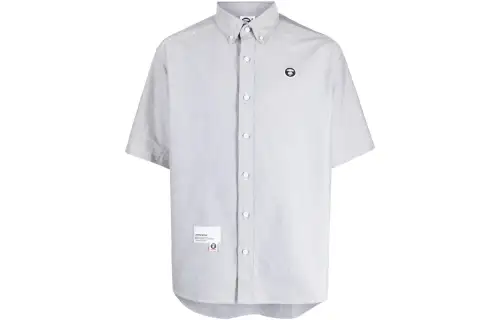 A BATHING APE Logo detail Short sleeve Cotton Shirt