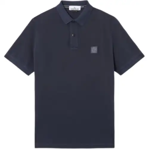 STONE ISLAND Compass Patch Buttoned Polo Shirt