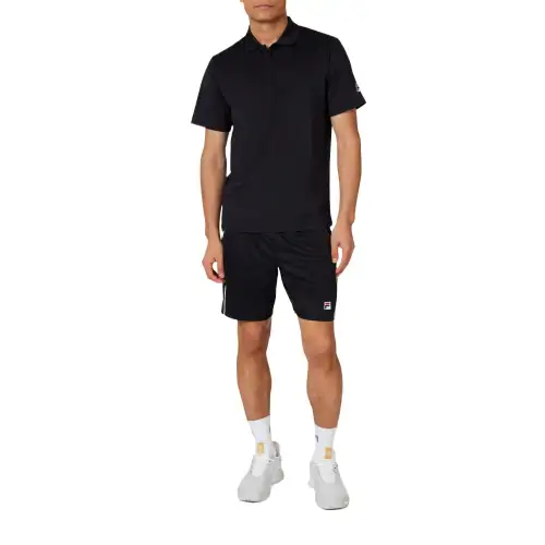 FILA Polo Shirts Men's Black Polo Collar Moderate
