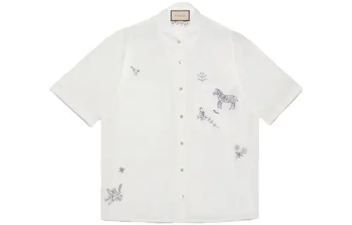 GUCCI Pre Owned 2010s Embroidered Cotton blend Shirt