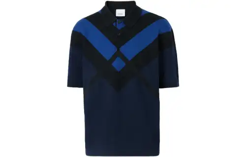 Burberry SS23 Polo Shirt Men's Dark Charcoal Blue