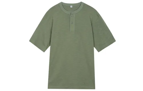 UNIQLO Polo Shirts Men's Olive Polo Collar Thin Straight Fit