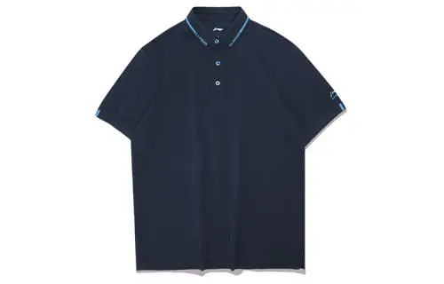 Li Ning Polo Shirts Men's Dark Iris Blue Moderate Straight Fit