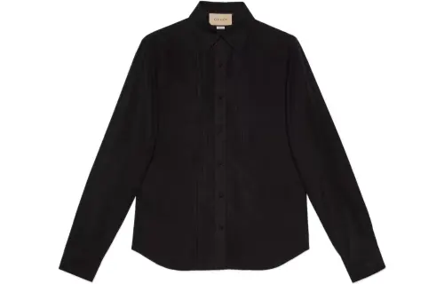 GUCCI Shirts Men's Black Lapel Moderate Other