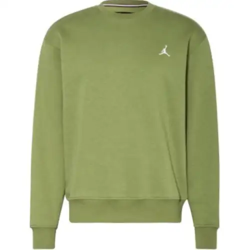 Jordan Brooklyn Fleece Sweatshirts Men's Green Crew Neck Moderate Regular