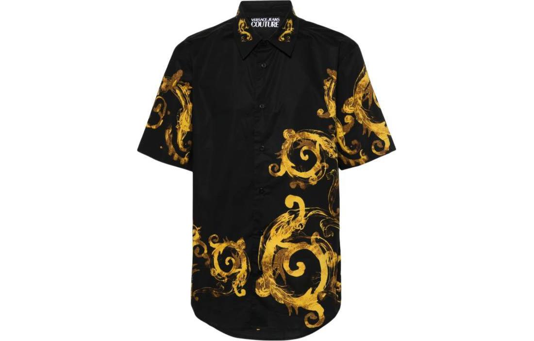 Мужская рубашка Versace Baroque Print (черная)