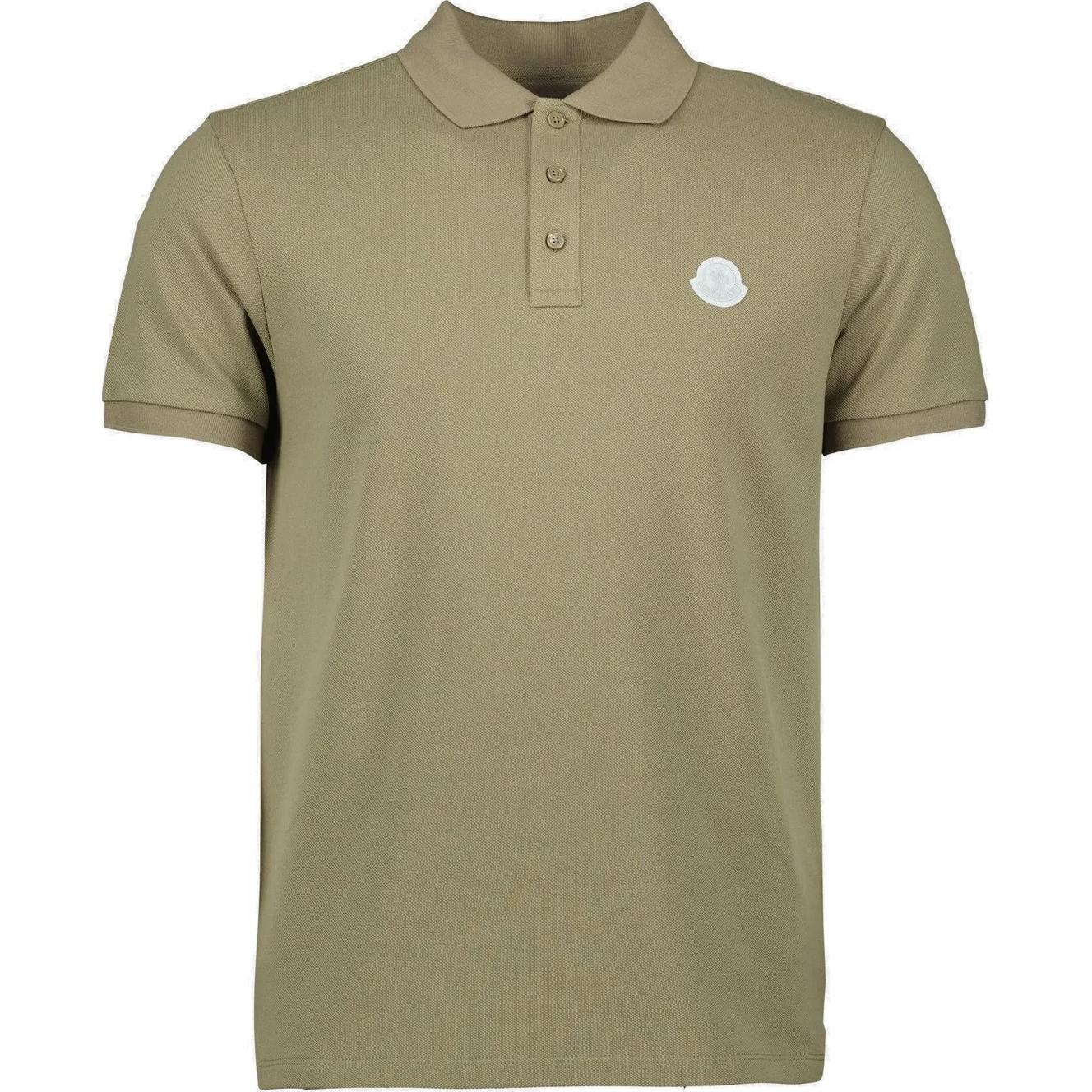 Мужская футболка Moncler Moncler SS25 PoloPolo (серо-зеленая)