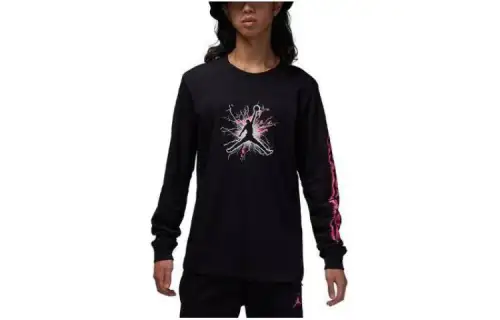 Jordan Sweatshirts Unisex Black Crew Neck Moderate Regular