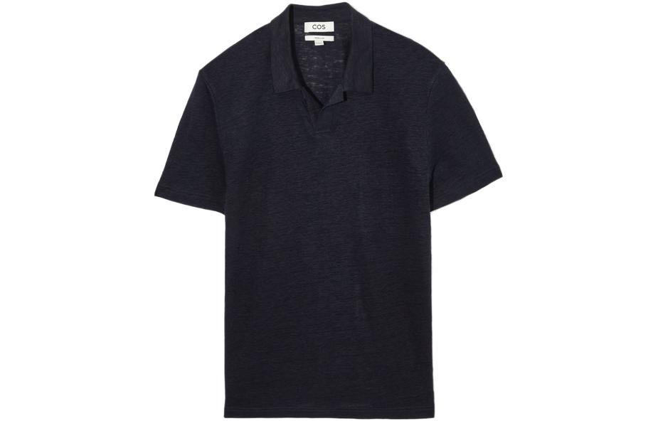 COS Polo Shirts Men's Navy Blue Polo Collar Moderate Straight Fit